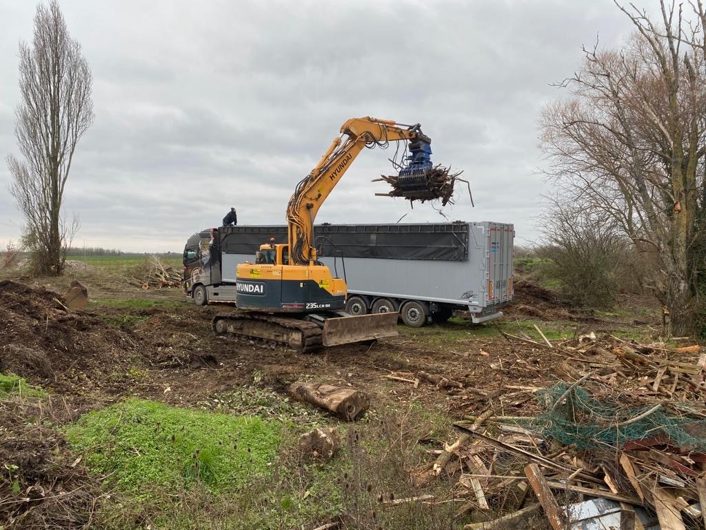 chargement et évacuation de bois et déchets verts